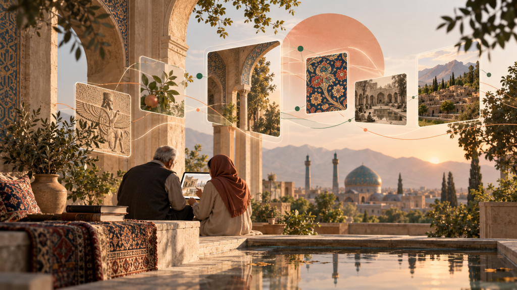 Conceptual AVAN Infinite visual exploring digital cultural sustainability, heritage and intergenerational memory in Iran